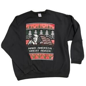 MAGA Holiday Sweatshirt Mens 2XL Donald Trump Crewneck Jerzeez Nublend Christmas